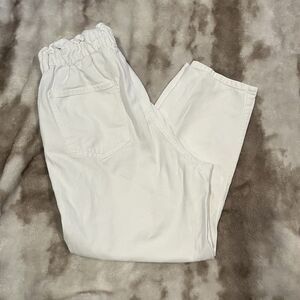 Zara Women's Size 10 White Baggy Fit Paperbag Ankle Jeans See Pics For Wear